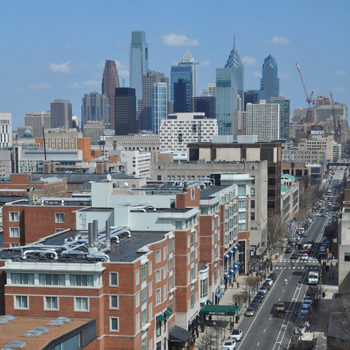 view from Huntsman Hall